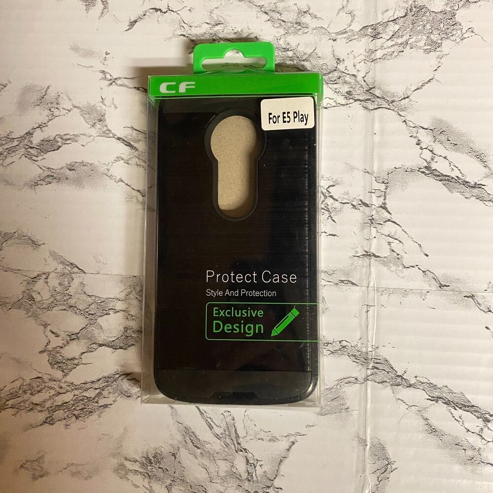 New Motorolla Moto E5 Play CF Black Protect Cell Mobile Phone Case